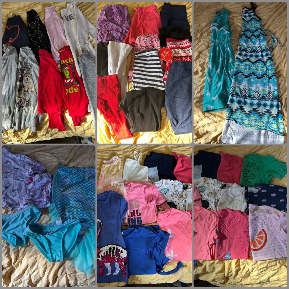 42pc Girls Clothing Lot Size 7/8 Mixed Brands All Seasons Shirts Dresses PJs
